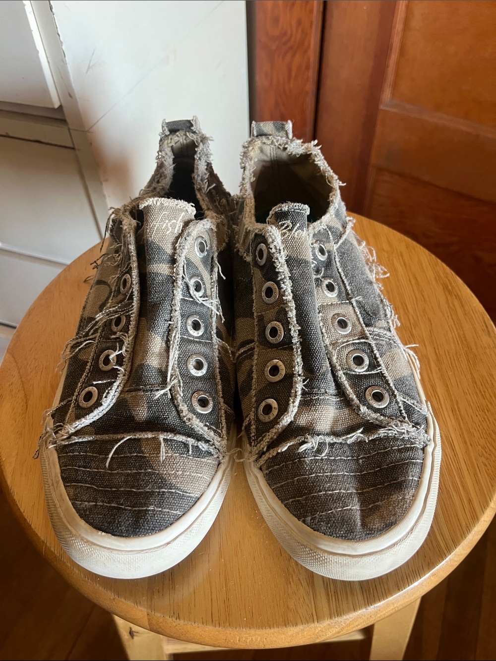 Blowfish Frayed Camo Slip-On Sneakers